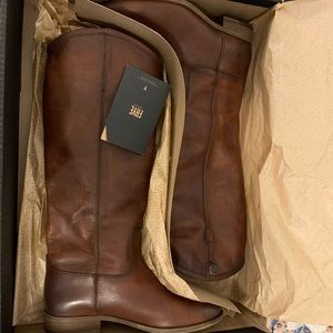 Frye Melissa button 2 boots in cognac